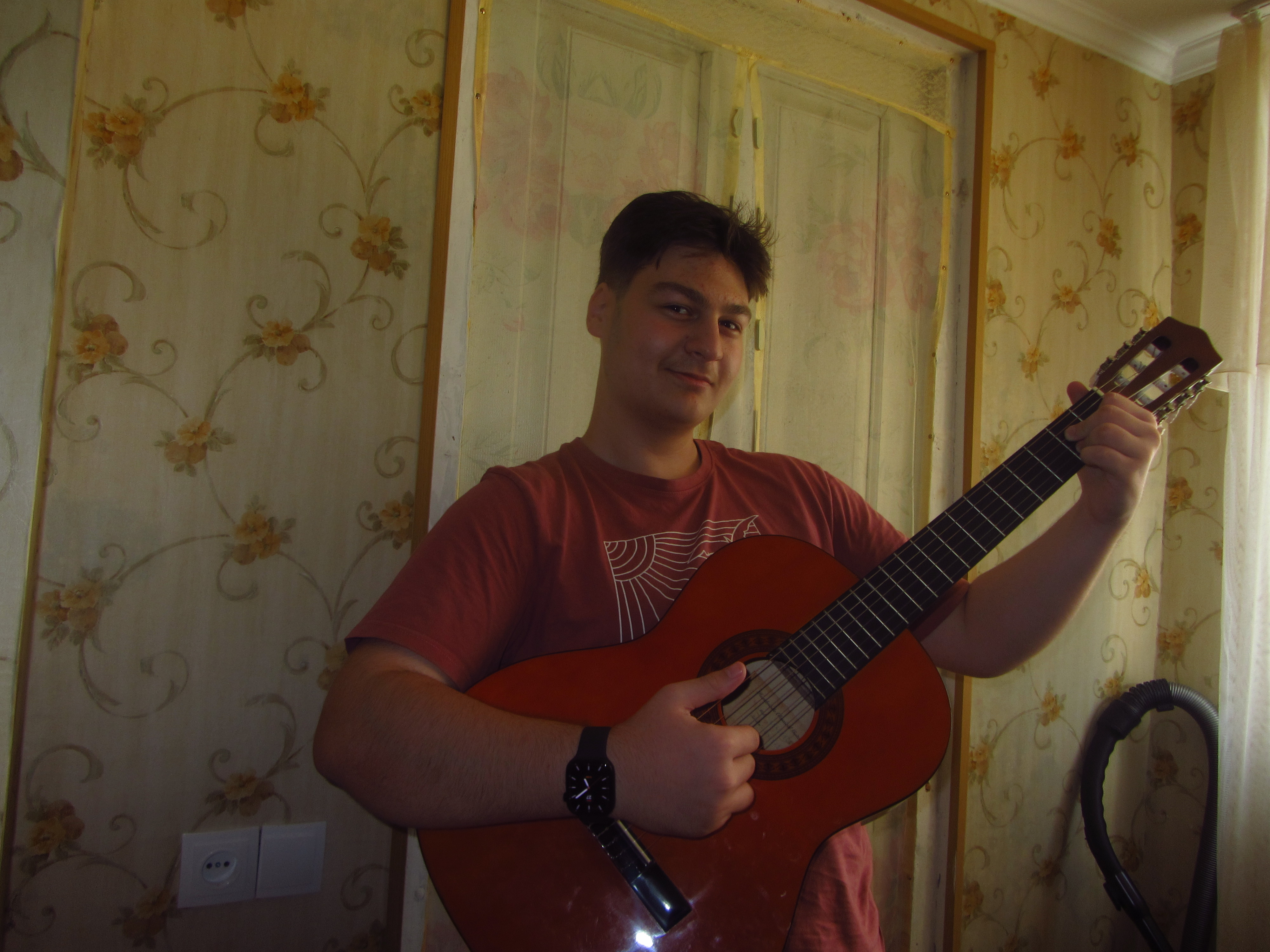 Acoustic guitar resting